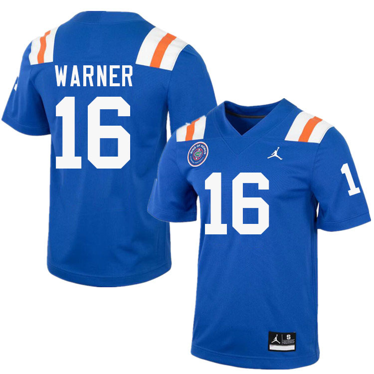 Aidan Warner Florida Jersey,Florida Gators #16 Aidan Warner Jersey Youth Uniforms-Throwback Royal